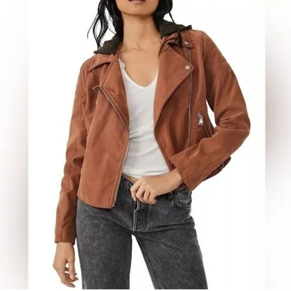 Free People Vegan Suede Moto Layered Jacket